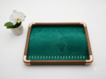 Premium Wooden Velvet Jewelry Organizer Tray with Metal Frame, Beige | Ring, Earrings, Necklace, Bracelet & Watch Storage Display Tray (Chain) - Image 2