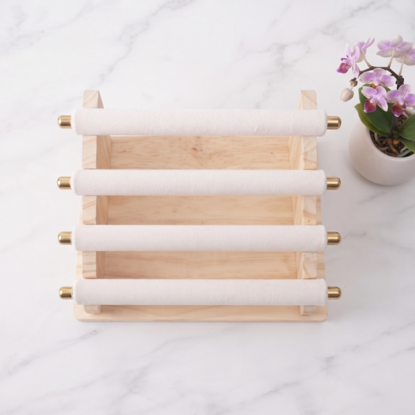 5 Layer Wooden Ring Display Stand | Multi-Use Jewelry Ring Holder Organizer | Premium Ring Showcase Display for Home, Retail Shop, Counter & Exhibition