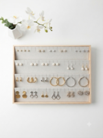 Premium Velvet Jewelry Display Tray for Earrings & Rings | Elegant Beige Jewelry Organizer for Home, Boutique & Exhibition