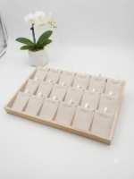 Velvet Jewelry Display Tray for Chains & Pendants | Premium Beige Jewelry Organizer Tray | 18 P-Set Showcase for Home, Shop & Exhibition - Image 4