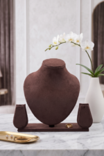 Heavy Sued Velvet Jewelery Necklase Earing Display Stand 8 INCH (Brown) - Image 5