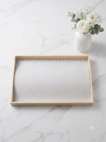 Velvet Jewelry Display Tray for Chains, Necklaces & Bracelets | Premium Beige Jewelry Organizer Tray | Chain, Necklace & Bracelet Display Holder for Home, Jewelry Shop, Counter & Exhibition