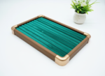 Premium Wooden Velvet Jewelry Organizer Tray with Metal Frame, Beige | Ring, Earrings, Necklace, Bracelet & Watch Storage Display Tray (KADA) - Image 4