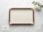 Wooden Velvet Jewelry Organizer Tray, Green, 2 Pieces | Rectangular, Designer Style, For Rings, Earrings, Necklaces and Bracelets (Serving)