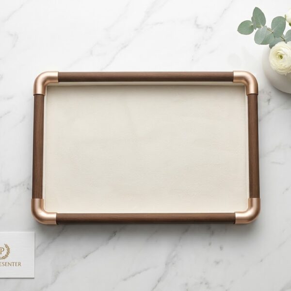 Wooden Velvet Jewelry Organizer Tray, Green, 2 Pieces | Rectangular, Designer Style, For Rings, Earrings, Necklaces and Bracelets (Serving)
