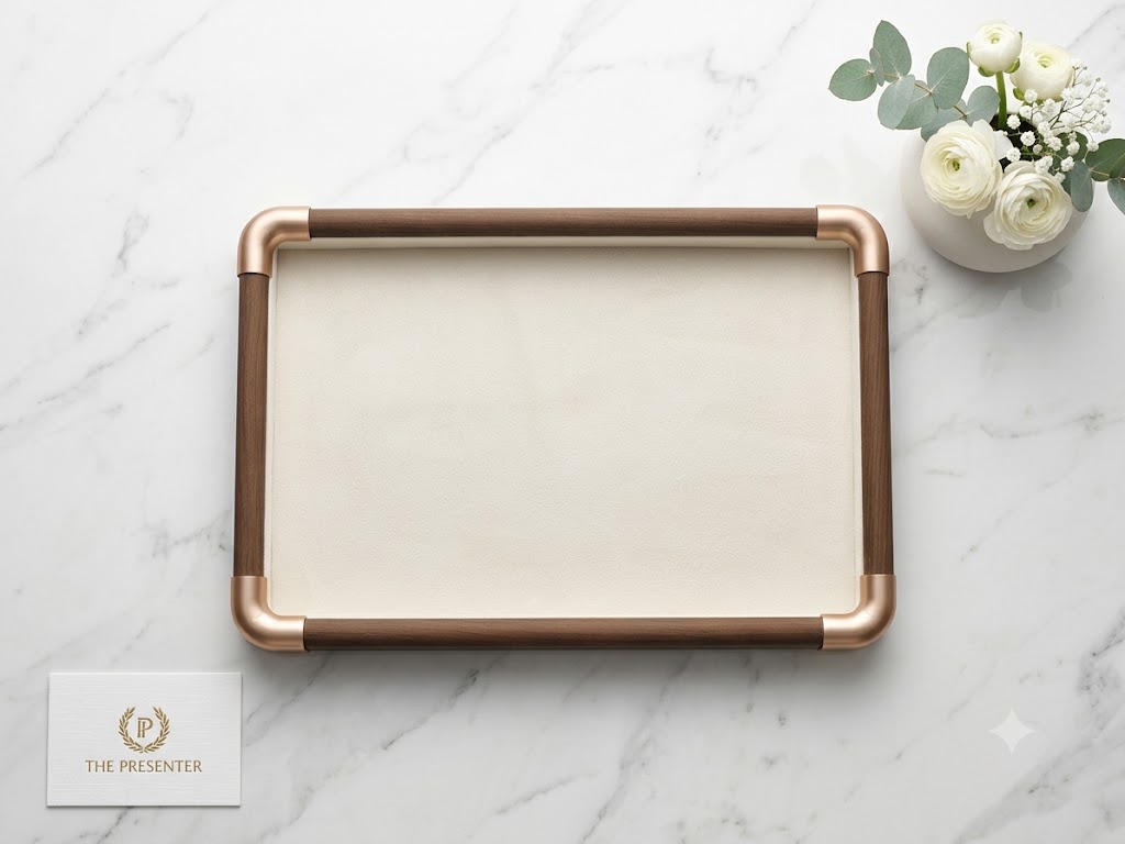 de407fd7-07a4-497b-a9b4-91ad933ad318 Wooden Velvet Jewelry Organizer Tray, Green, 2 Pieces | Rectangular, Designer Style, For Rings, Earrings, Necklaces and Bracelets (Serving) - Image 1