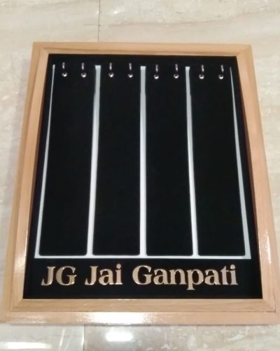 Wooden Polished Jewellery Chain Display Tray "Jai Ganpati"